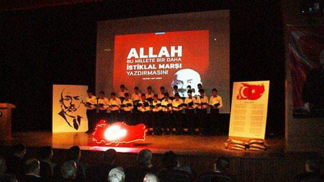 12 Mart İstiklal Marşının Kabulü ve Mehmet Akif Ersoyu Anma Günü Programı Düzenlendi